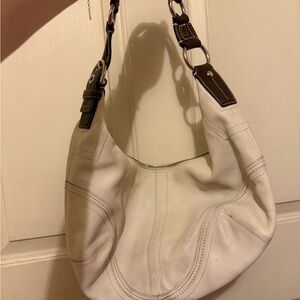Coach White Leather Hobo Bag vintage y2k